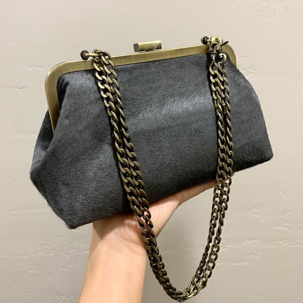 Handmade Real Hair-on-horsehide Push-lock Clutch/Shoulder/Crossbody/Evening Bag